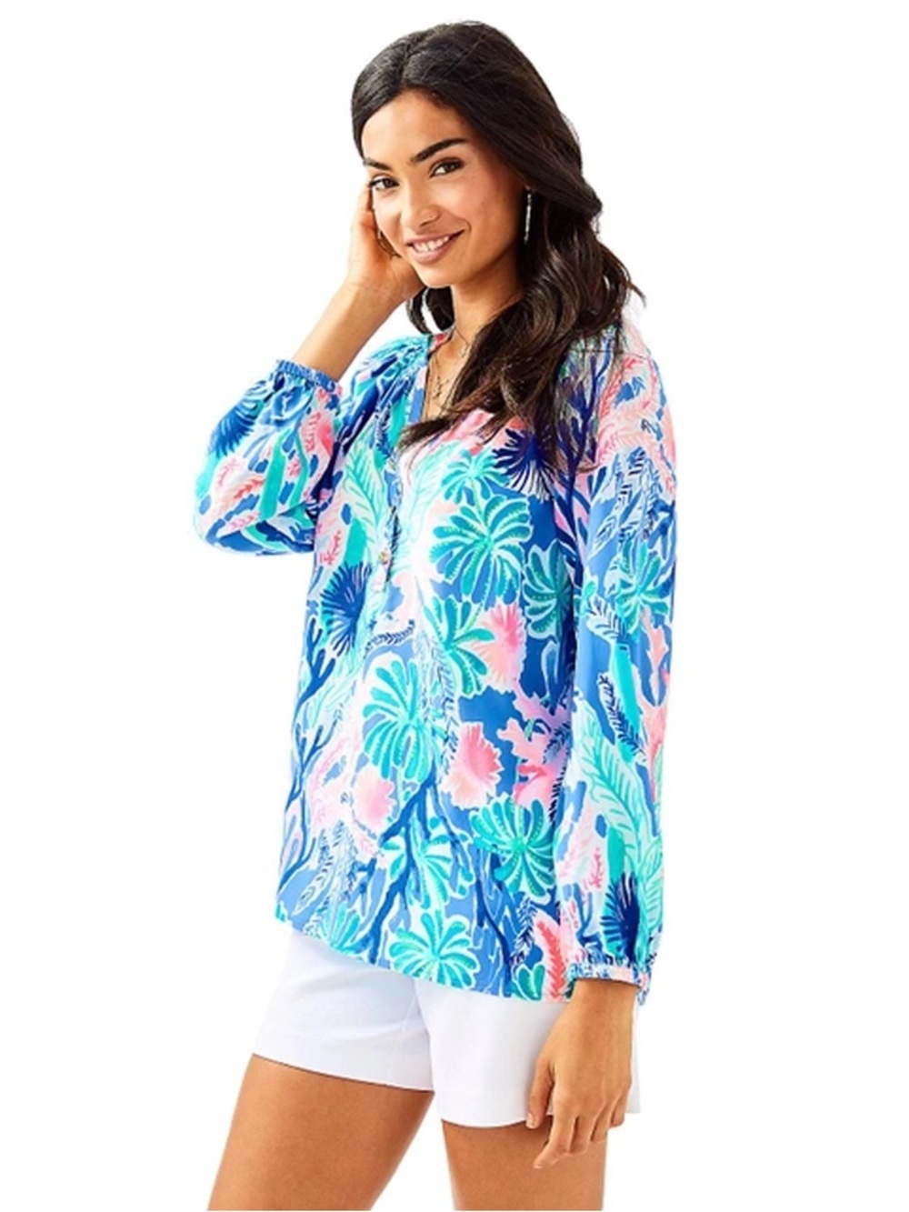 Lilly Pulitzer - Elsa Silk Top - Jet Stream